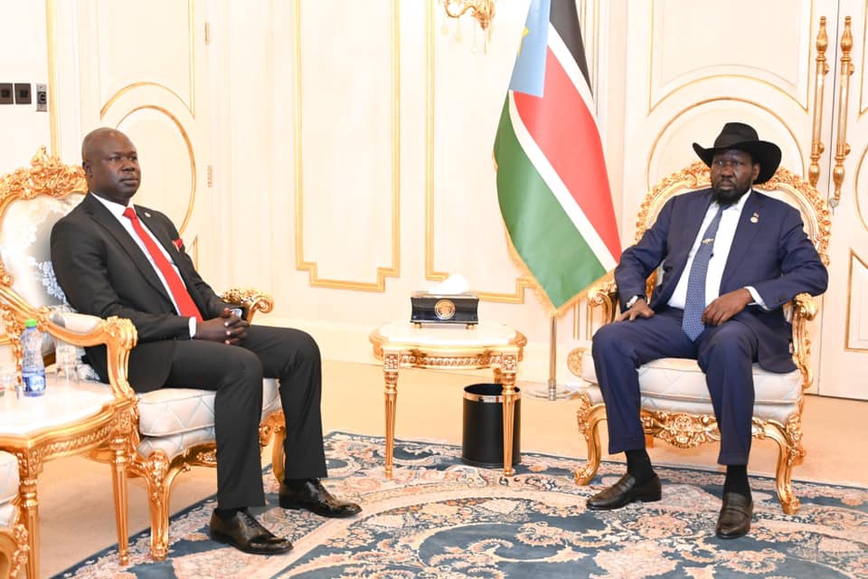 President Kiir bids farewell to South Sudan Ambassador to Uganda, Ambassador Simon Juach