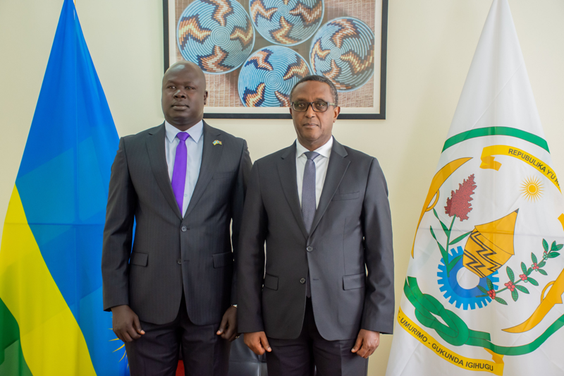 H.E Amb. Simon Juach Deng, Ambassador-designate of South Sudan to Rwanda presented copies of credentials to the  Minister of Foreign Affairs and International Cooperation-Republic of Rwanda